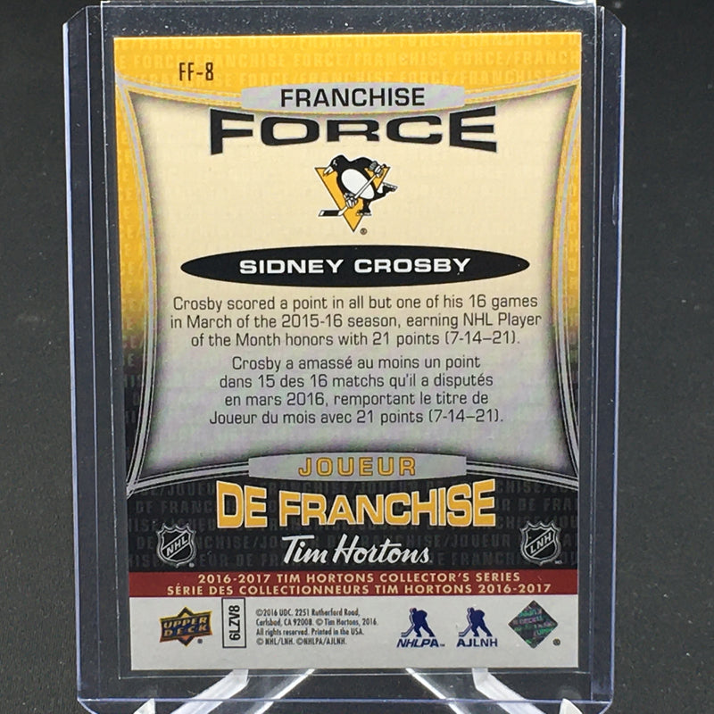 2016 UPPER DECK TIM HORTONS - FRANCHISE FORCE - S. CROSBY -