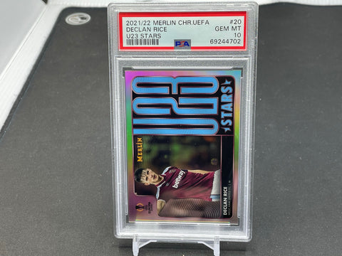 2021 TOPPS MERLIN CHROME UEFA - U23 STARS - D. RICE - #20 - PSA 10