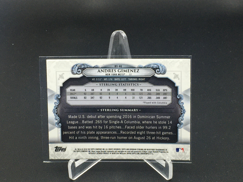 2018 TOPPS BOWMAN STERLING - A. GIMENEZ -