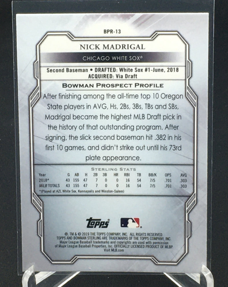 2019 TOPPS BOWMAN STERLING - N. MADRIGAL -