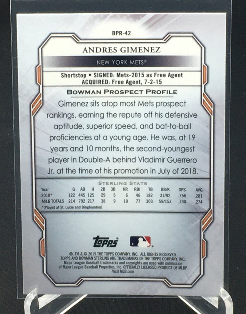2019 TOPPS BOWMAN STERLING - A. GIMENEZ -