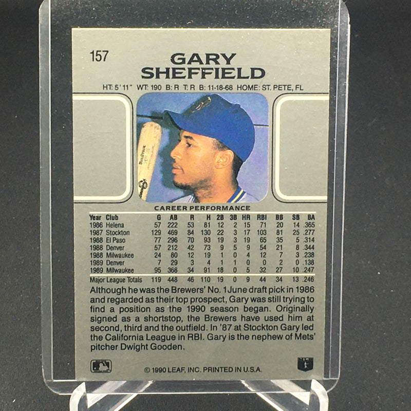 1990 LEAF - MILWAUKEE BREWERS - G. SHEFIELD -