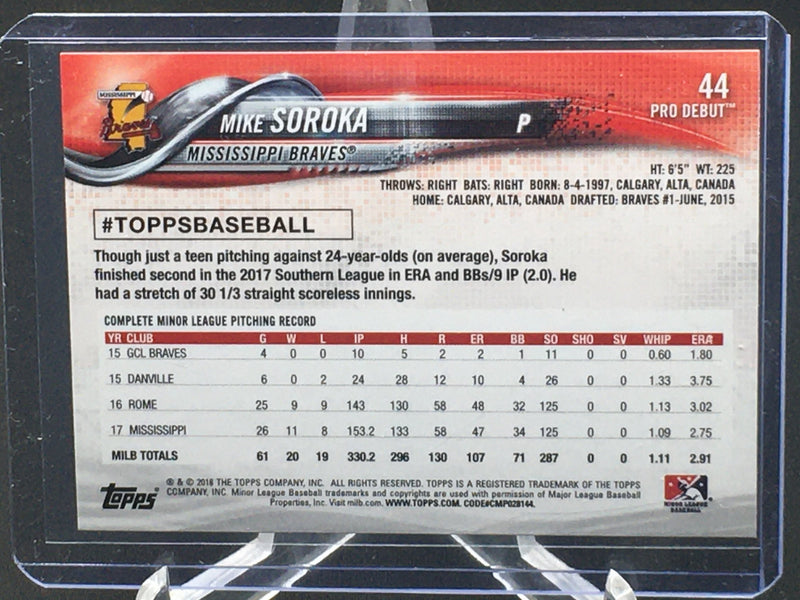 2018 TOPPS PRO DEBUT - M. SOROKA -