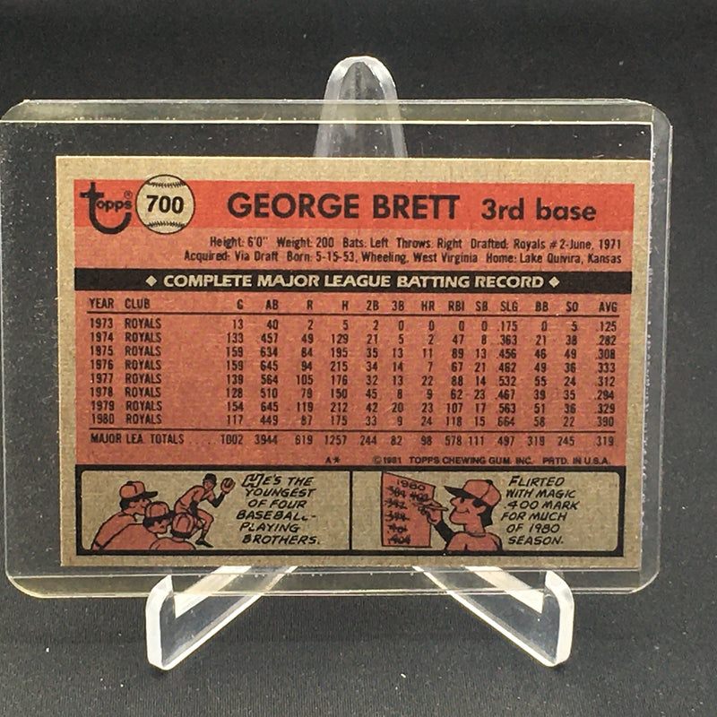 1981 TOPPS CHEWING GUM - A. L. ALL STAR - G. BRETT -