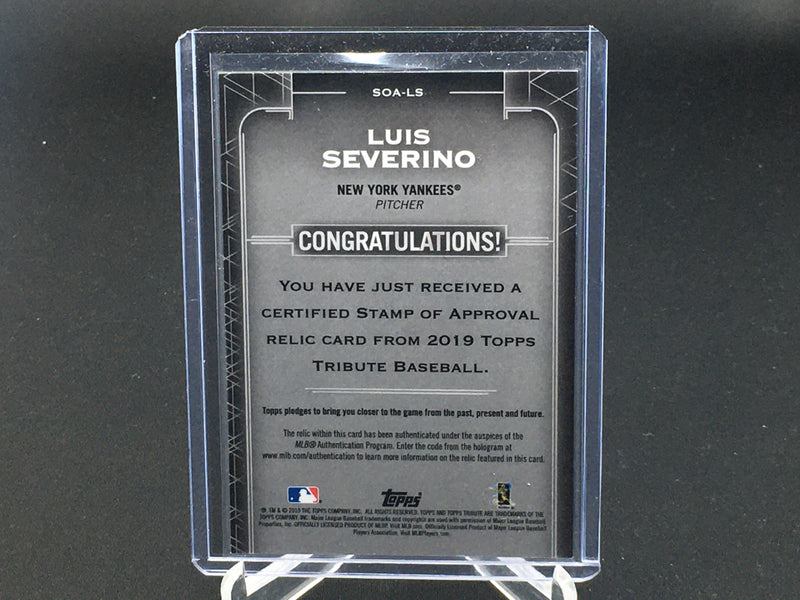 2019 TOPPS TRIBUTE - STAMP OF APPROVAL RELIC - L. SEVERINO - #SOA-LS - #'D/50 - JERSEY