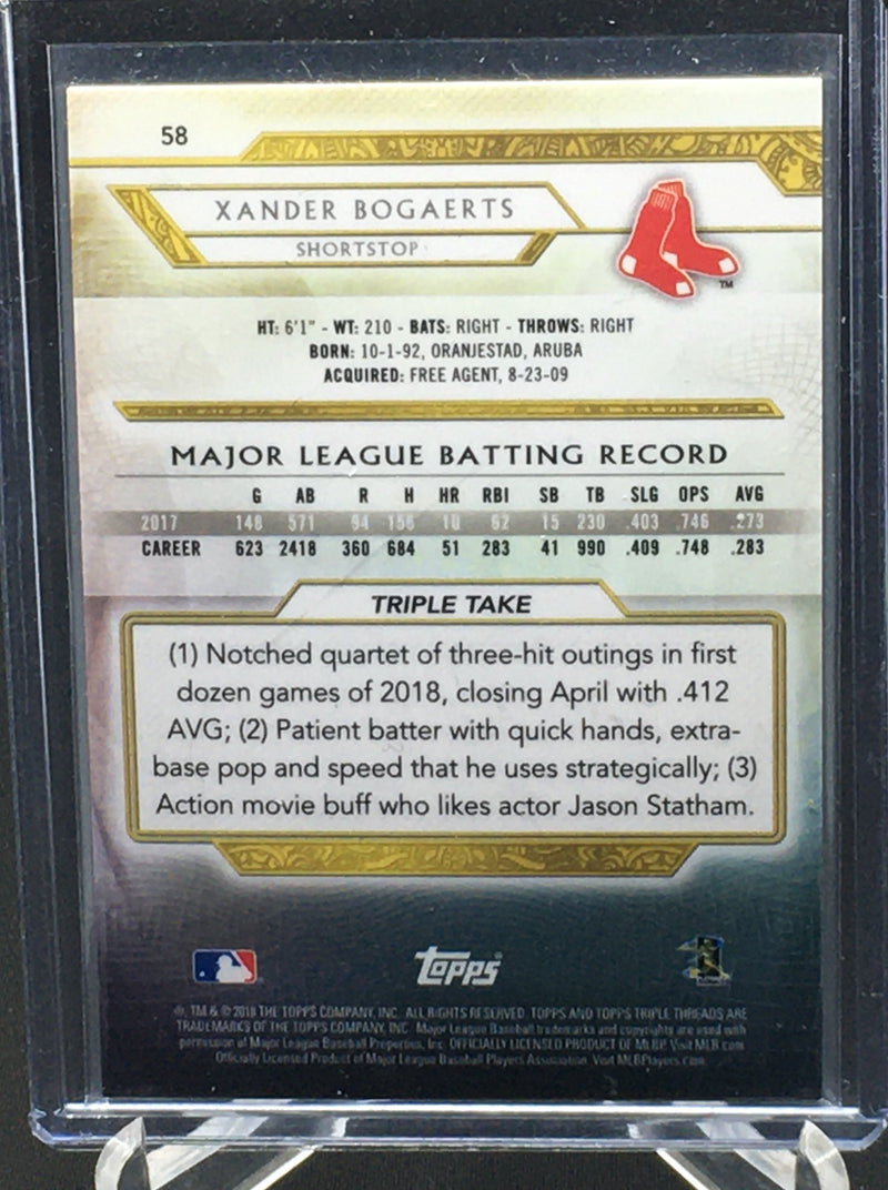2018 TOPPS TRIPLE THREADS - X. BOGAERTS - #58 - #'D/25