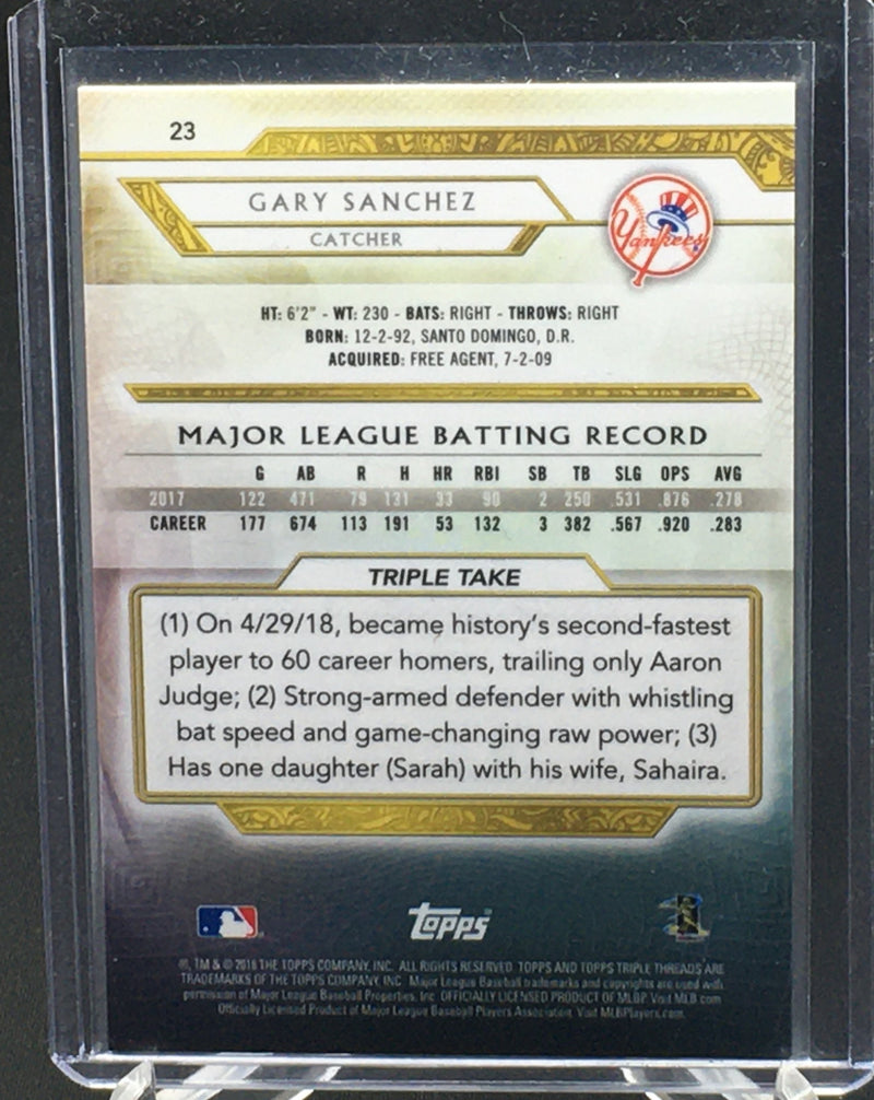 2018 TOPPS TRIPLE THREADS - G. SANCHEZ - #23 - #'D/199