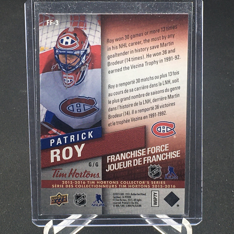 2015 UPPER DECK - TIM HORTONS - FRANCHISE FORCE - P. ROY -