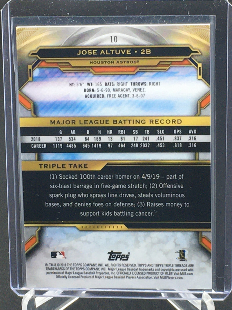 2019 TOPPS TRIPLE THREADS - J. ALTUVE - #10 - #'D/299 - AMETHYST