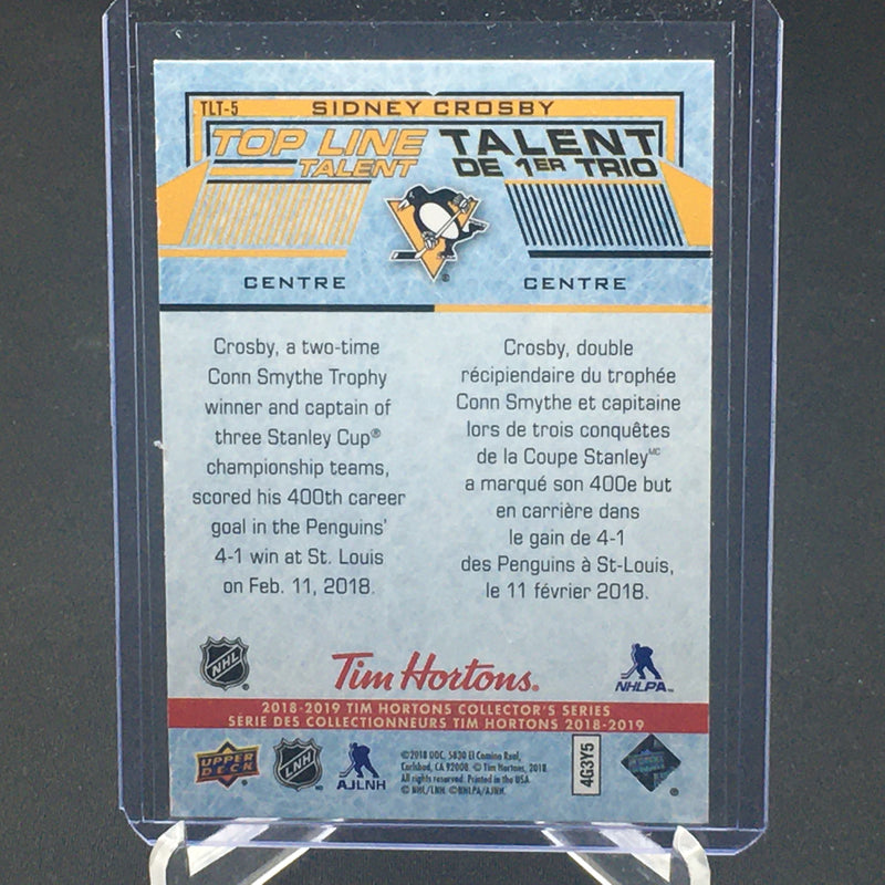 2018 UPPER DECK TIM HORTONS - TOP LINE TALENT -  S. CROSBY -