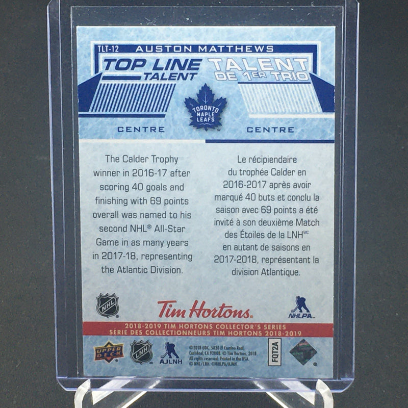 2018 UPPER DECK TIM HORTONS - TOP LINE TALENT - A. MATTHEWS -