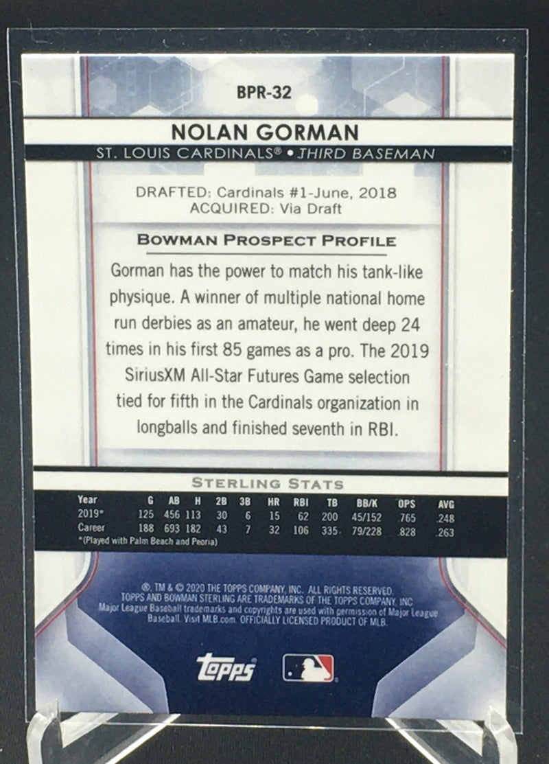 2020 TOPPS BOWMAN STERLING - N. GORMAN -