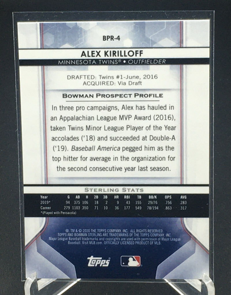 2020 TOPPS BOWMAN STERLING - A. KIRILLOFF - #BPR-4 - #'D/50 - GOLD