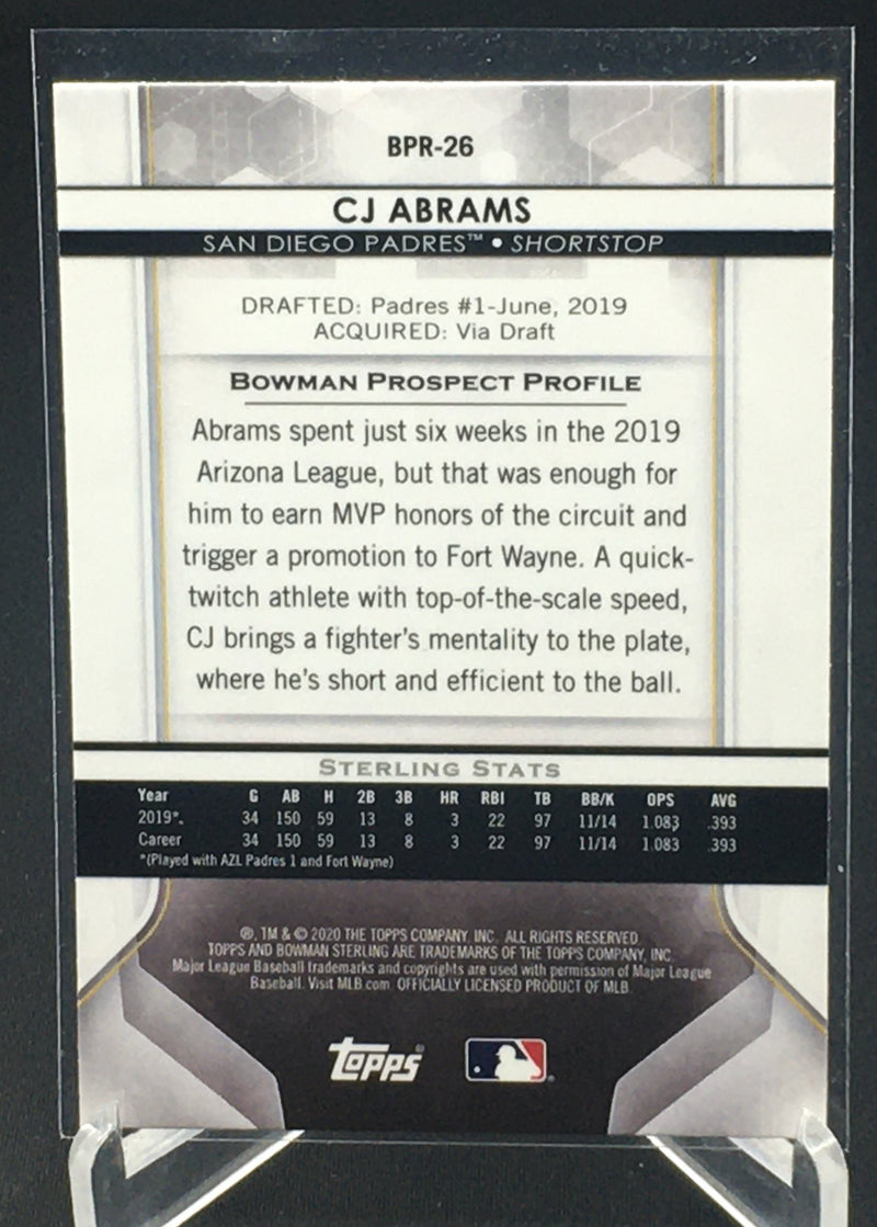 2020 TOPPS BOWMAN STERLING - C. ABRAMS -