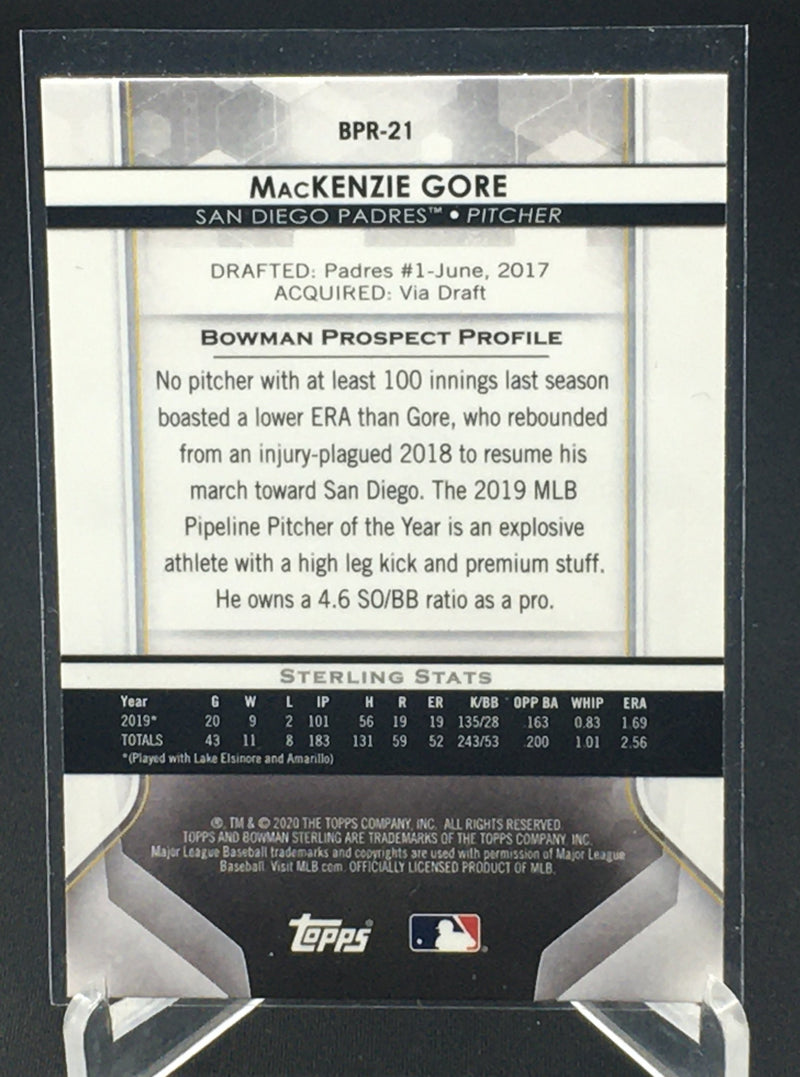 2020 TOPPS BOWMAN STERLING - M. GORE -