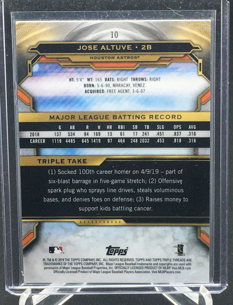 2019 TOPPS TRIPLE THREADS - J. ALTUVE - #10 - #'D/299 - AMETHYST