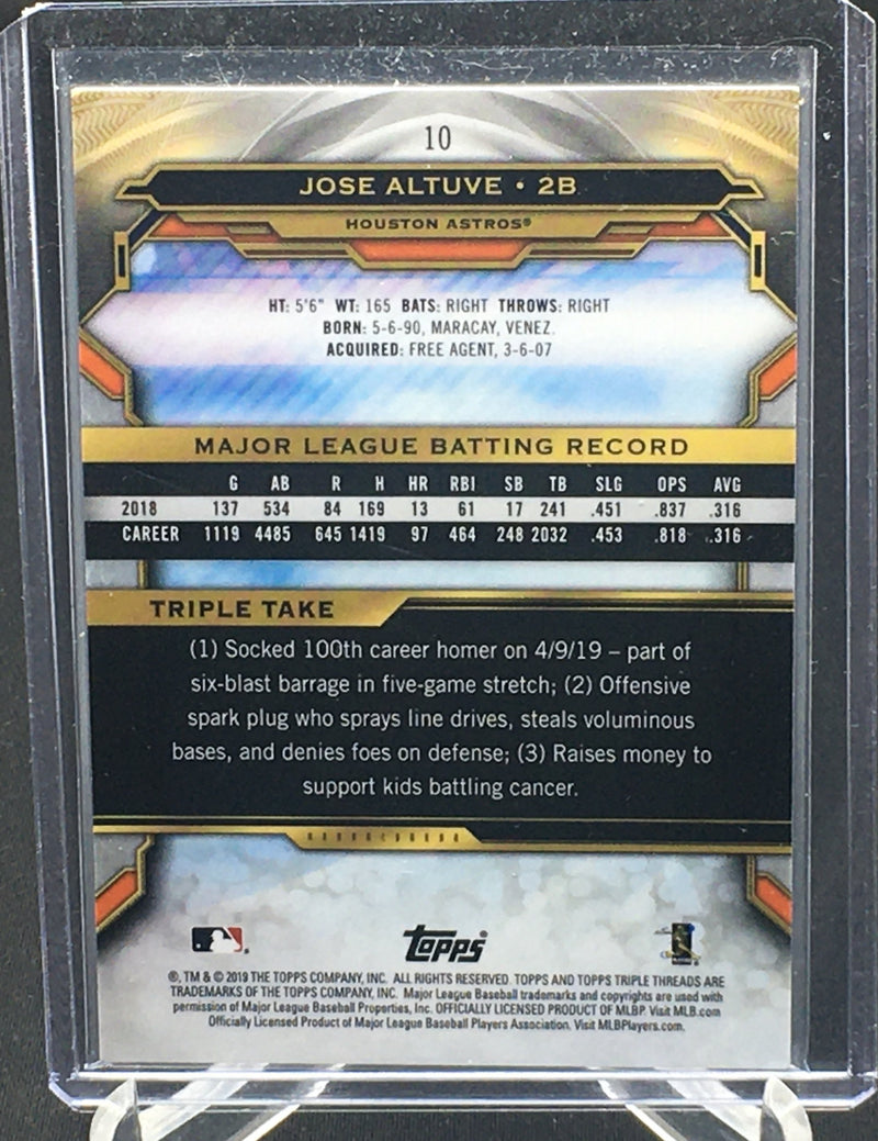 2019 TOPPS TRIPLE THREADS - J. ALTUVE - #10 - #'D/25 - SAPPHIRE