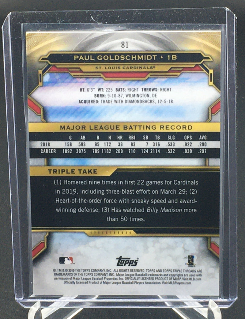 2019 TOPPS TRIPLE THREADS - P. GOLDSCHMIDT -