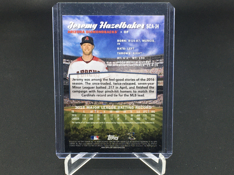 2017 TOPPS STADIUM CLUB - J. HAZELBAKER -