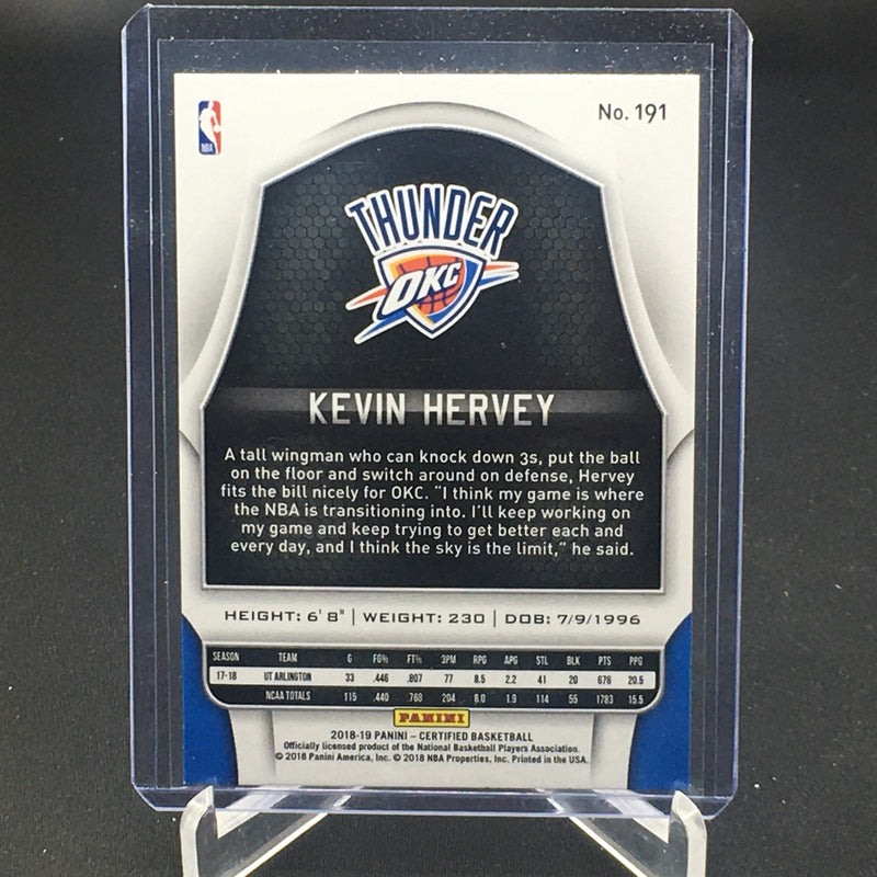 2018 PANINI CERTIFIED - K. HERVEY -