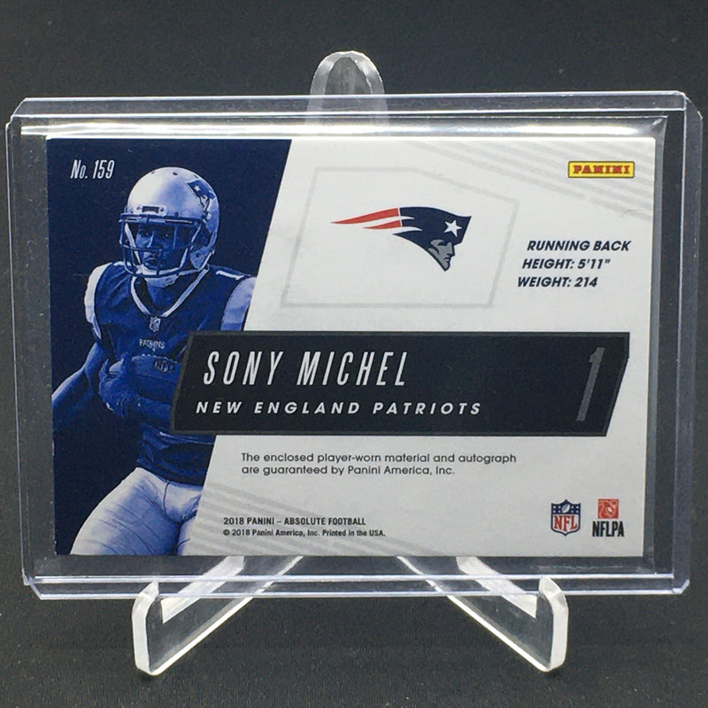 2018 PANINI ABSOLUTE - ROOKIE PREMIERE - S. MICHEL - #159 - #'D/399 - DUAL JERSEY RELIC - BALL RELIC - AUTOGRAPH - RC