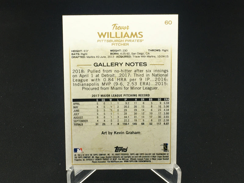 2018 TOPPS GALLERY - ARTIST PROOF - T. WILLIAMS -