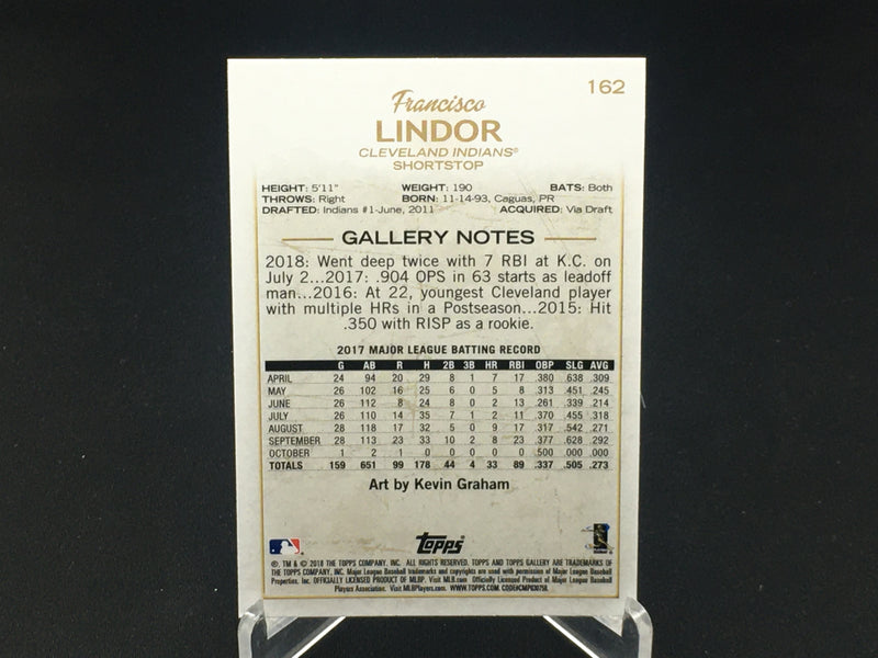 2018 TOPPS GALLERY - ARTIST PROOF - F. LINDOR -