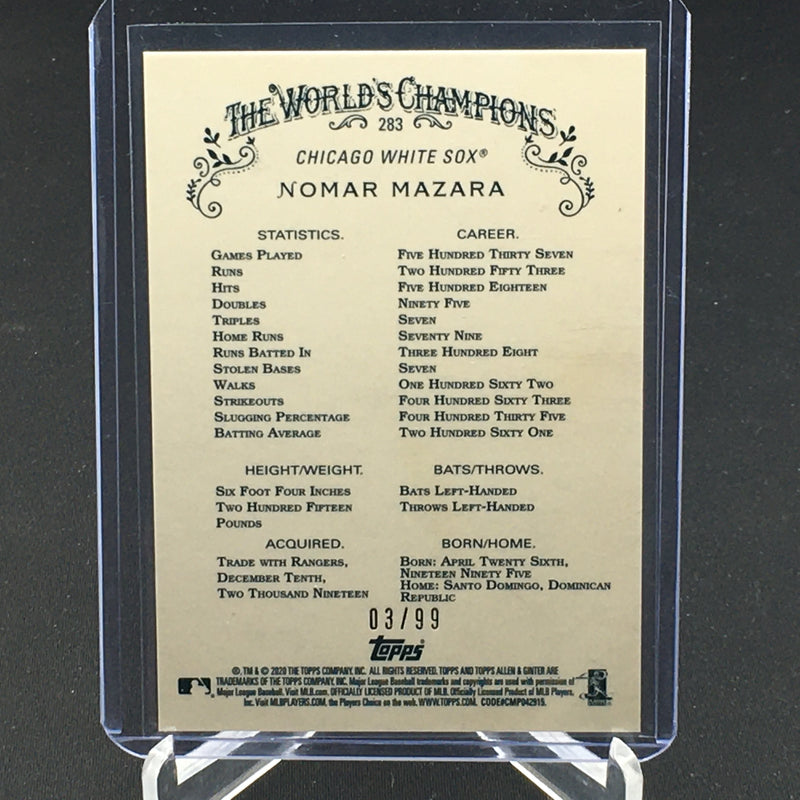 2020 TOPPS CHROME ALLEN & GINTER - GREEN - N. MAZARA - #283 - #'D/99