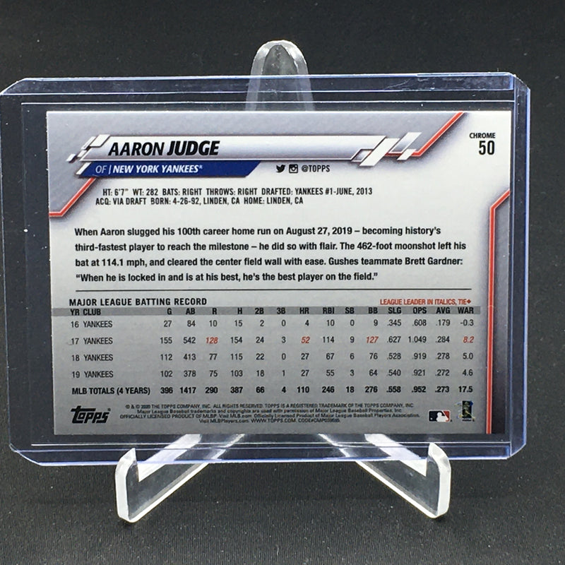 2020 TOPPS CHROME - X FRACTOR - A. JUDGE -