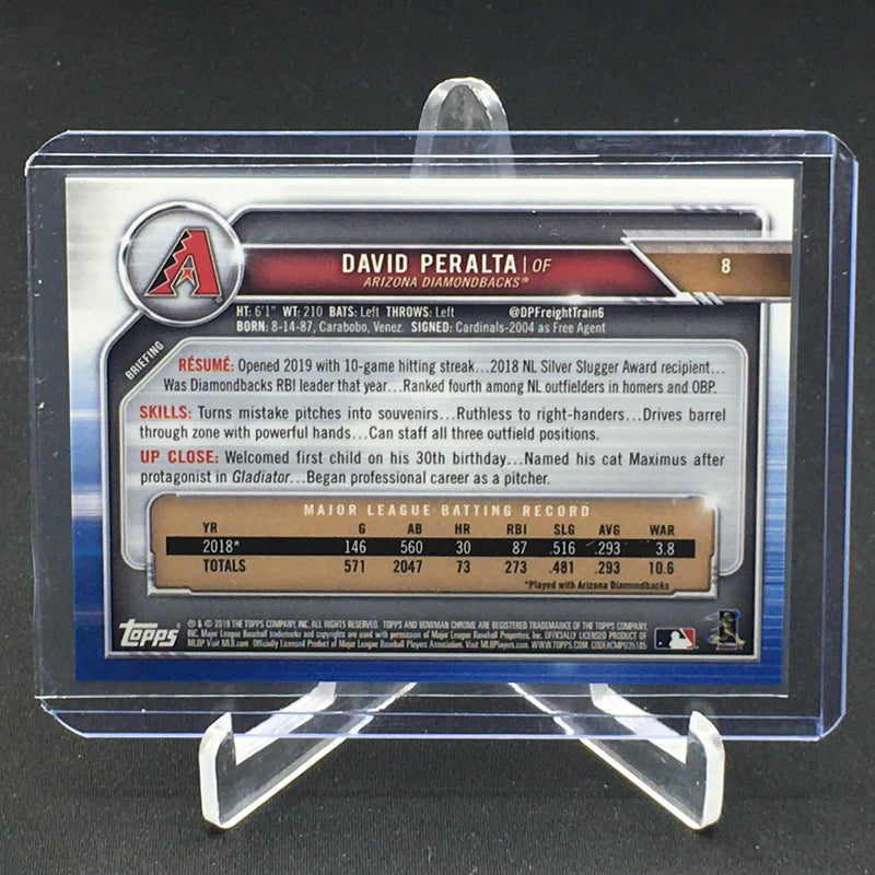 2019 TOPPS BOWMAN CHROME - GREEN - D. PERALTA - #8 - #'D/99