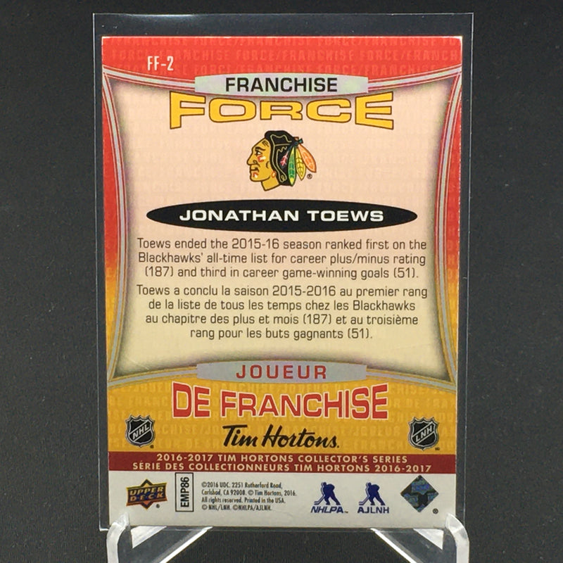 2016 UPPER DECK - FRANCHISE FORCE - J. TOEWS -