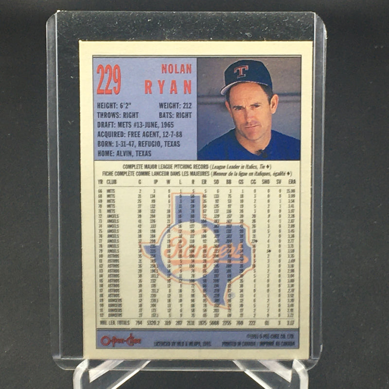 1993 O-PEE-CHEE - N. RYAN -