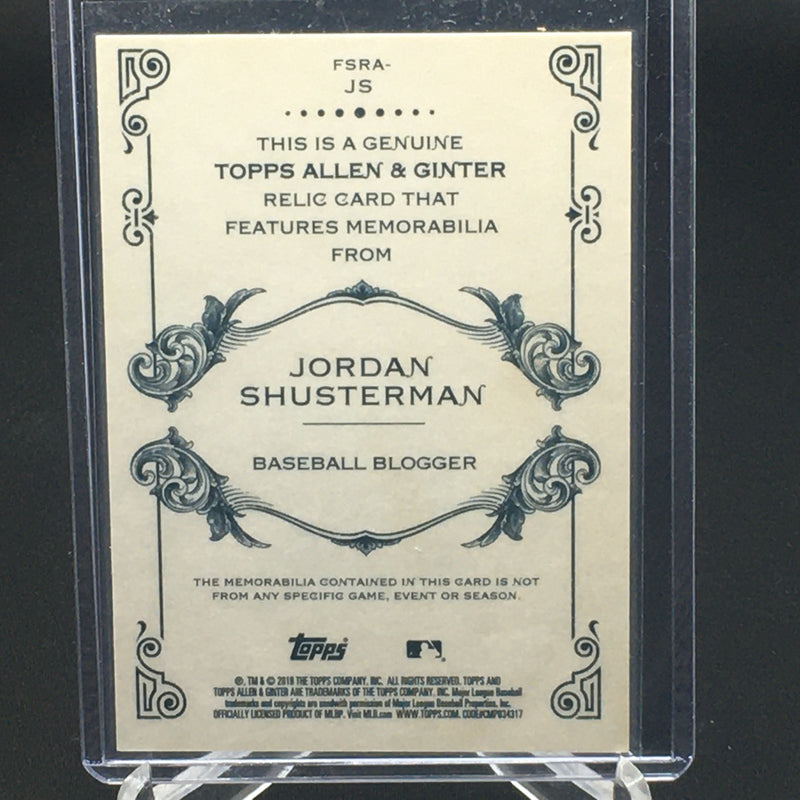 2019 TOPPS ALLEN AND GINTER - J. SHUSTERMAN -