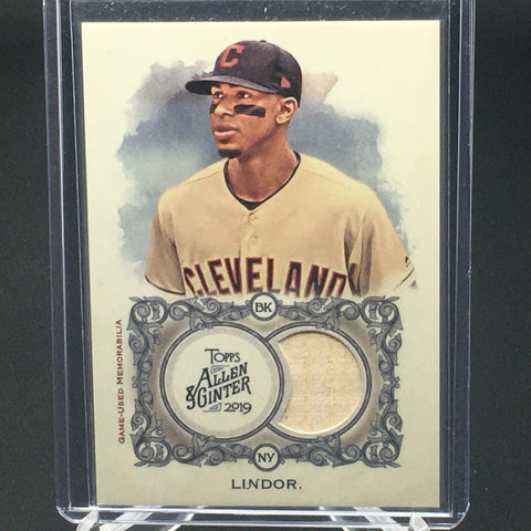 2019 TOPPS ALLEN AND GINTER - F. LINDOR - #FSRB-FL - GAME USED MEMORABILIA