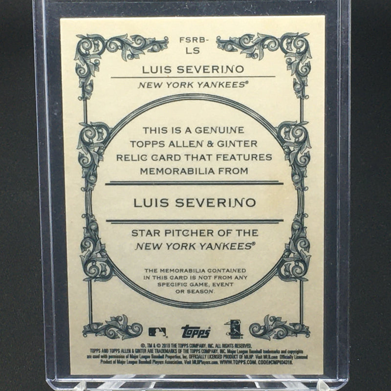 2019 TOPPS ALLEN AND GINTER - L. SEVERINO -