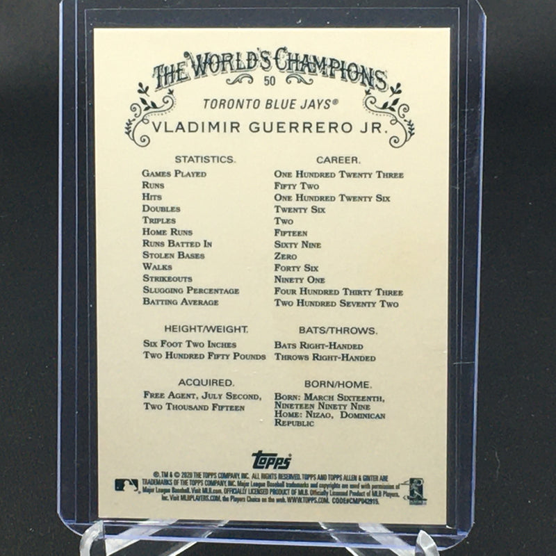 2020 TOPPS CHROME - ALLEN & GINTER  - SILVER - V. GUERRERO JR. -