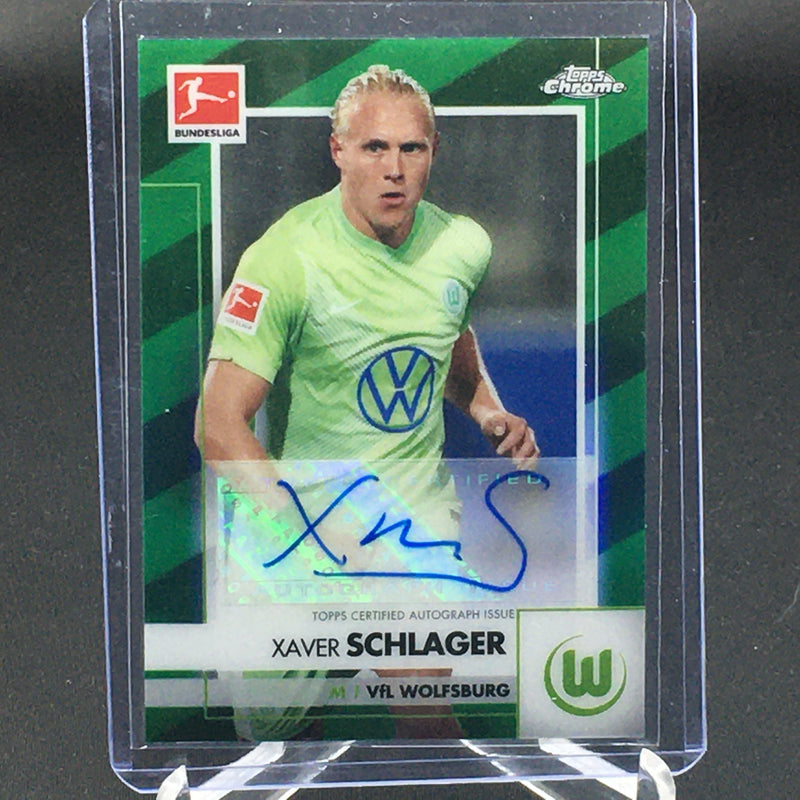 2021 TOPPS CHROME BUNDESLIGA - GREEN - X. SCHLAGER - #BCA-XSC - #'D/99 - AUTOGRAPH