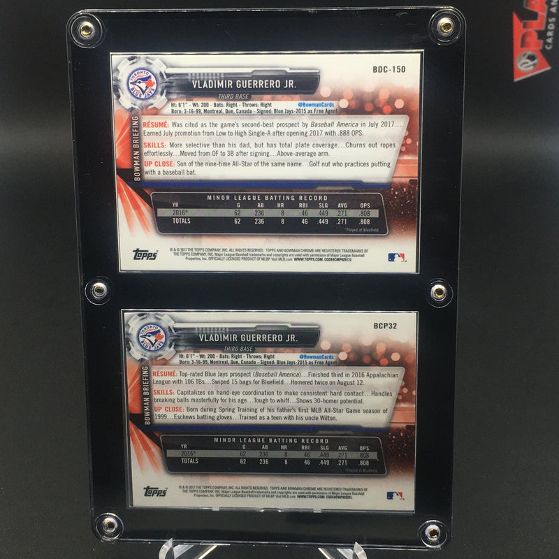 2017 TOPPS BOWMAN CHROME - V. GUERRERO JR. - #BDC-150 - #BCP32 - 2 CARD DISPLAY