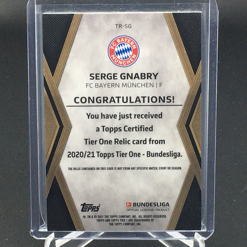 2020 TIER ONE BUNDESLIGA - S. GNABRY - #TR-SG - #'D/127 - JERSEY RELIC