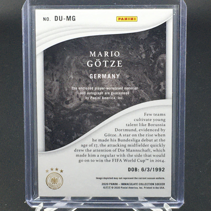 2020 PANINI IMMACULATE COLLECTION - M. GOTZE - #DU-MG - #'D/75 - DUAL JERSEY RELIC - AUTOGRAPH