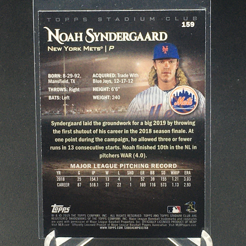 2019 TOPPS STADIUM CLUB - N. SYNDERGAARD -