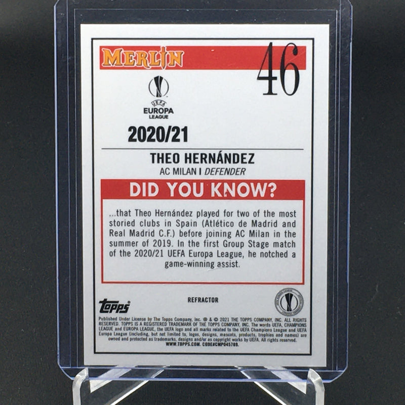 2020 TOPPS MERLIN CHAMPIONS LEAGUE - REFRACTOR - T. HERNANDEZ -