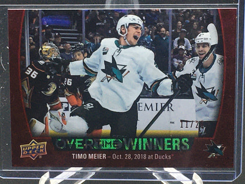 2019 UPPER DECK OVERTIME - RED - OVERTIME WINNERS - T. MEIER - #OW-3 - #'D/25