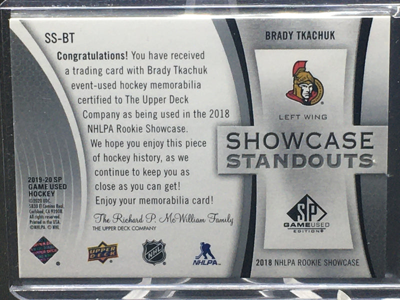 2018 UPPER DECK SP GAME USED - SHOWCASE STANDOUTS -  B. TKACHUK -