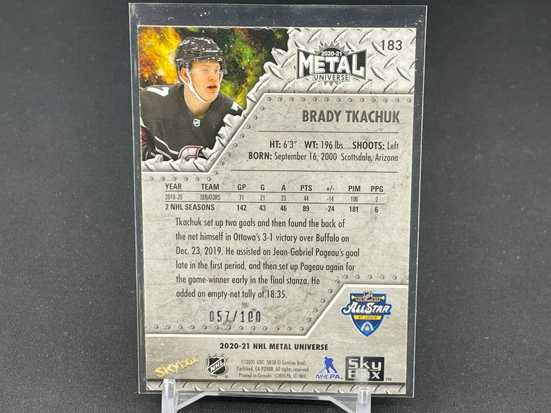 2020 UPPER DECK SKYBOX METAL UNIVERSE - ALL-STARS - RED PMG - B. TKACHUK -