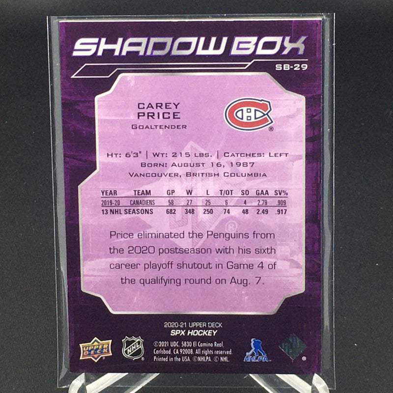 2020 UPPER DECK SPX - SHADOW BOX - C. PRICE -