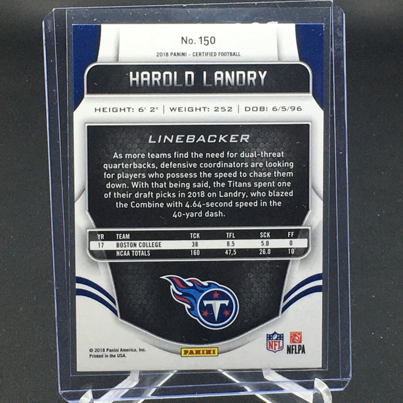 2018 PANINI CERTIFIED - ORANGE - H. LANDRY - #150 - #'D/225 - RC