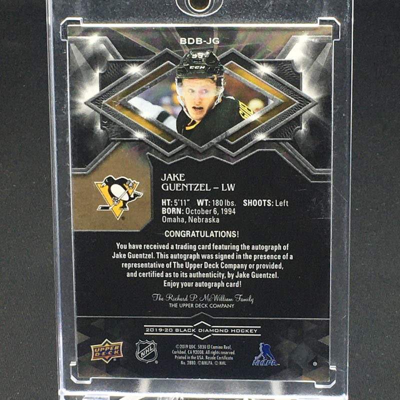 2019 UPPER DECK BLACK DIAMOND - J. GUENTZEL - #BDB-JG - #'D/99 - AUTOGRAPH