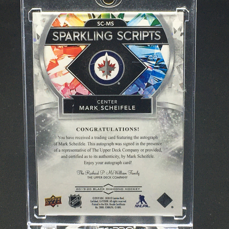 2019 UPPER DECK BLACK DIAMOND - SPARKLING SCRIPTS - M. SCHEIFELE -