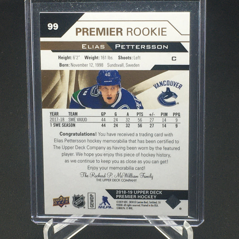 2018 UPPER DECK PREMIER - E. PETERSSON -